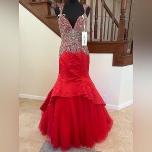 Red Beaded Gown